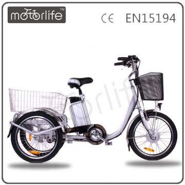 MOTORLIFE / OEM verde engrey bicicleta eléctrica de 3 ruedas / ciclomotores de tres ruedas